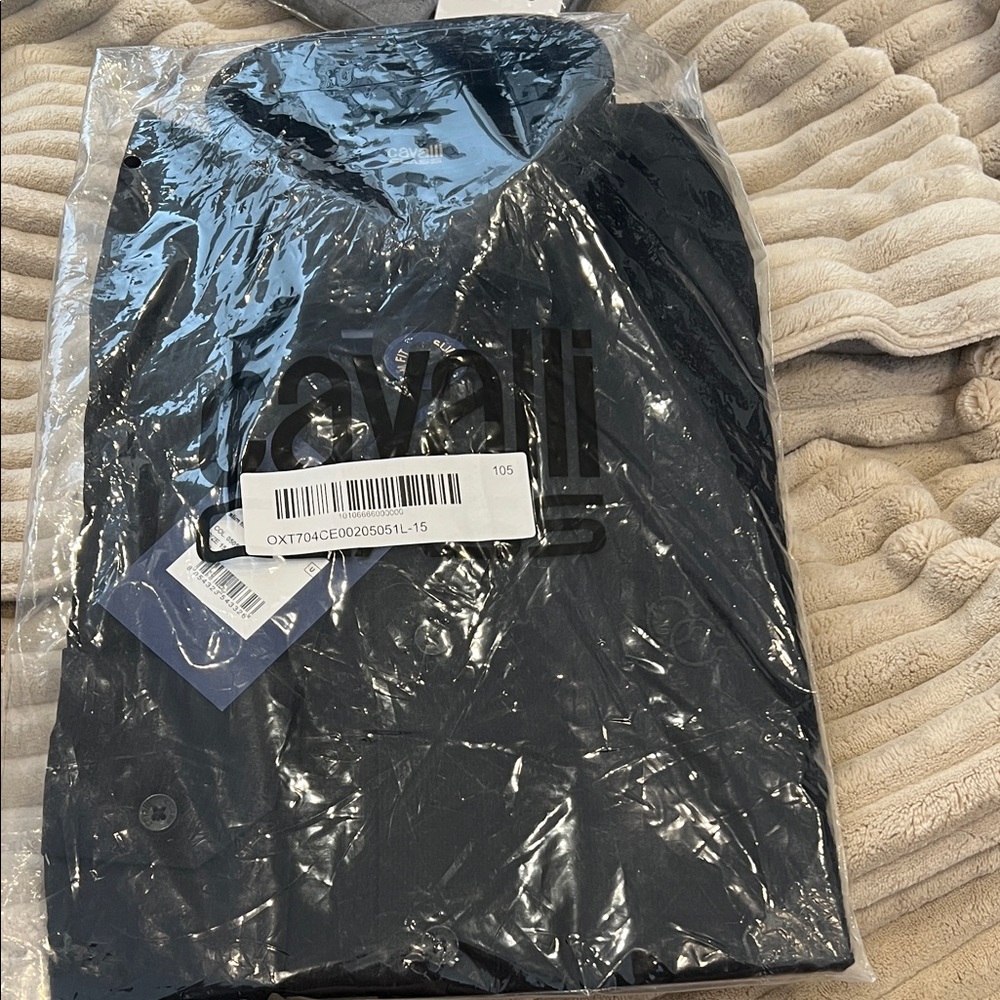 Cavalli Class Black Small- Medium Dress Shirt